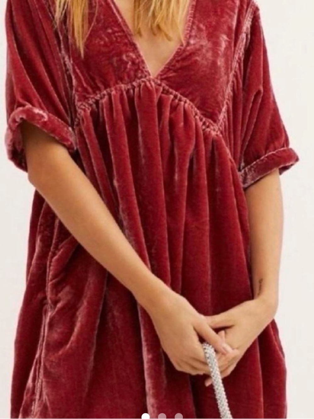 Free People Velvet Open Back Dress – Size XL